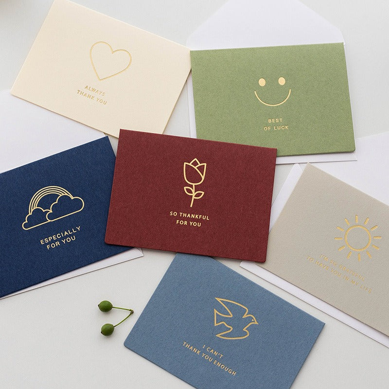 Elegant Minimalist Greeting Card Set – Six Designs of Gratitude and Joy