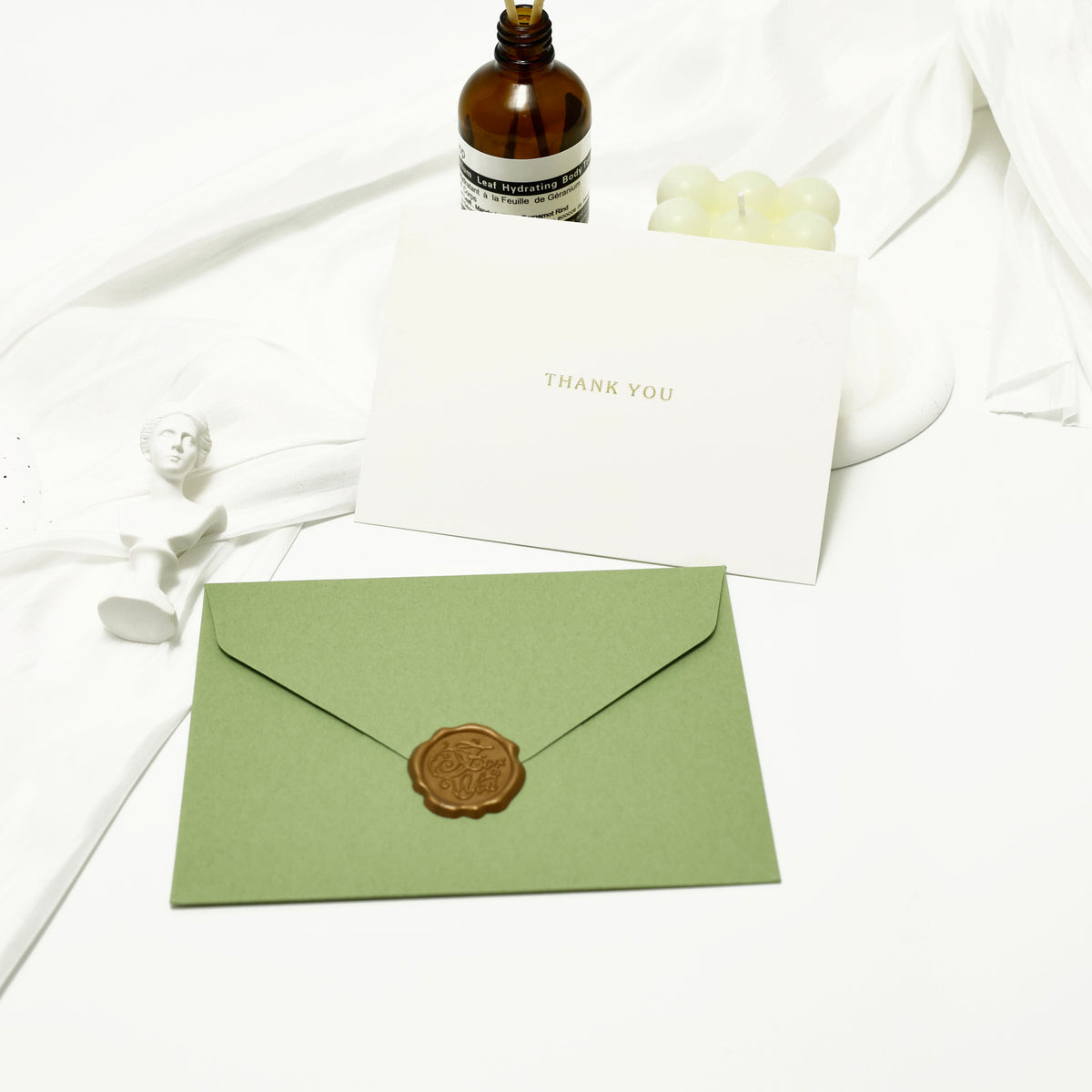 Minimalist Thank You Greeting Card with Wax Seal