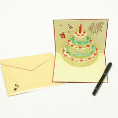 Musical Birthday Cake Pop-Up Greeting Card – Celebrate with Joyful Tunes