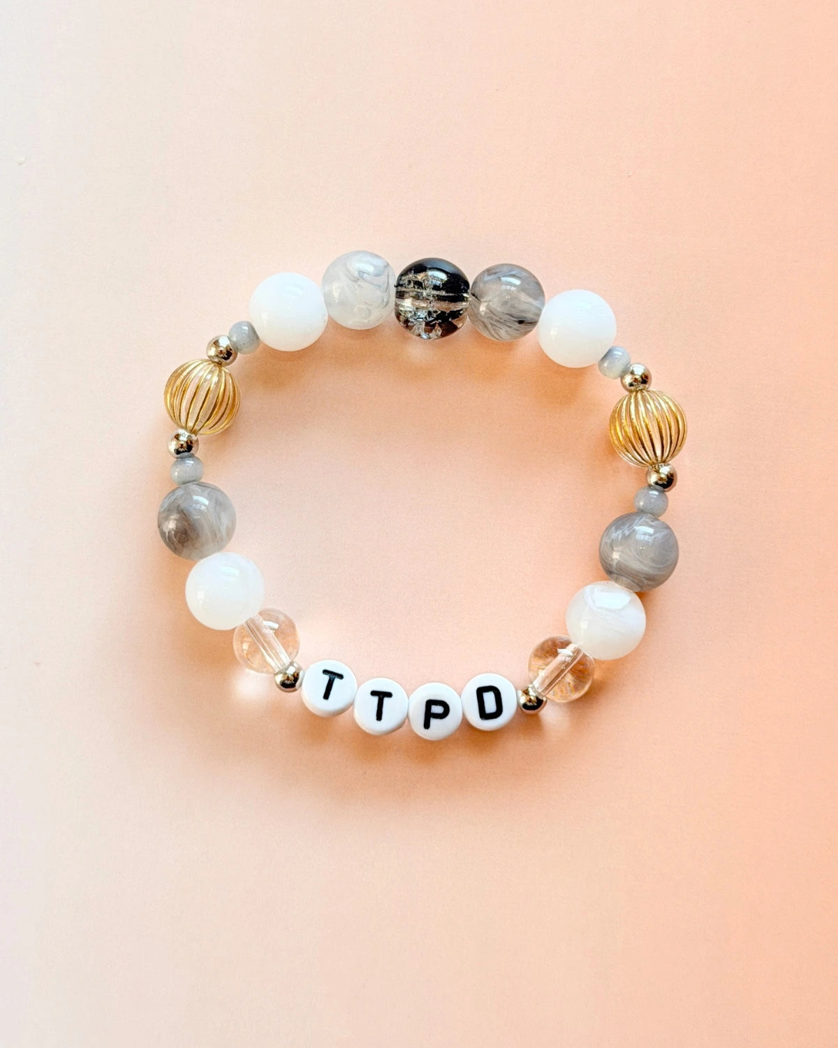 TTPD Inspired Bracelet – Minimal Grey Beaded Bracelet