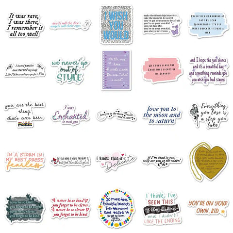 Lyric-Inspired Sticker Pack – 50 Unique Designs