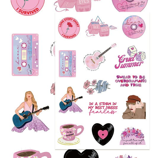 8-Album Inspired Sticker Pack – Female Singer's Music Collection