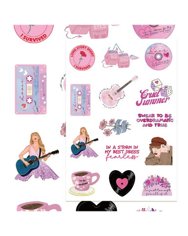8-Album Inspired Sticker Pack – Female Singer's Music Collection