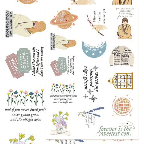 8-Album Inspired Sticker Pack – Female Singer's Music Collection