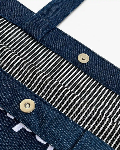 Embroidered Denim Everyday Tote Bag