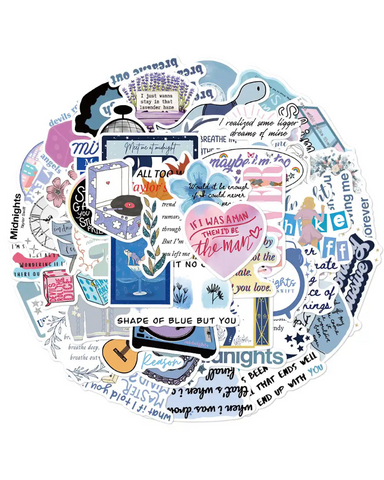 Mixed-Era Lyric Sticker Pack – 50 Unique Designs
